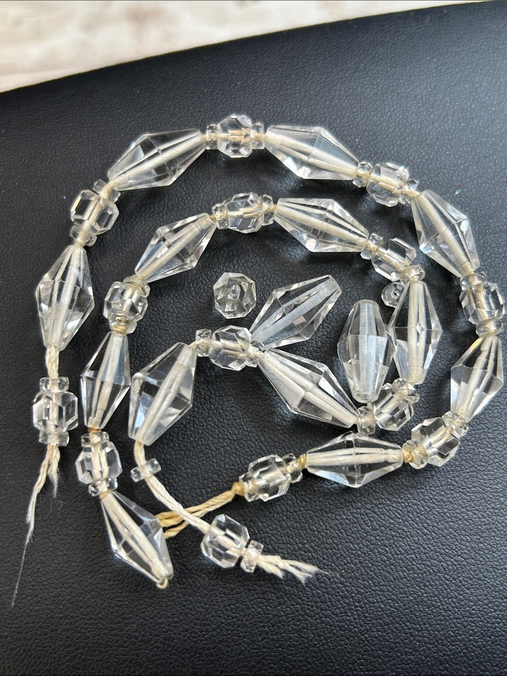 CRAFT* Crystal Clear Quartz Beads from a Vintage Necklace